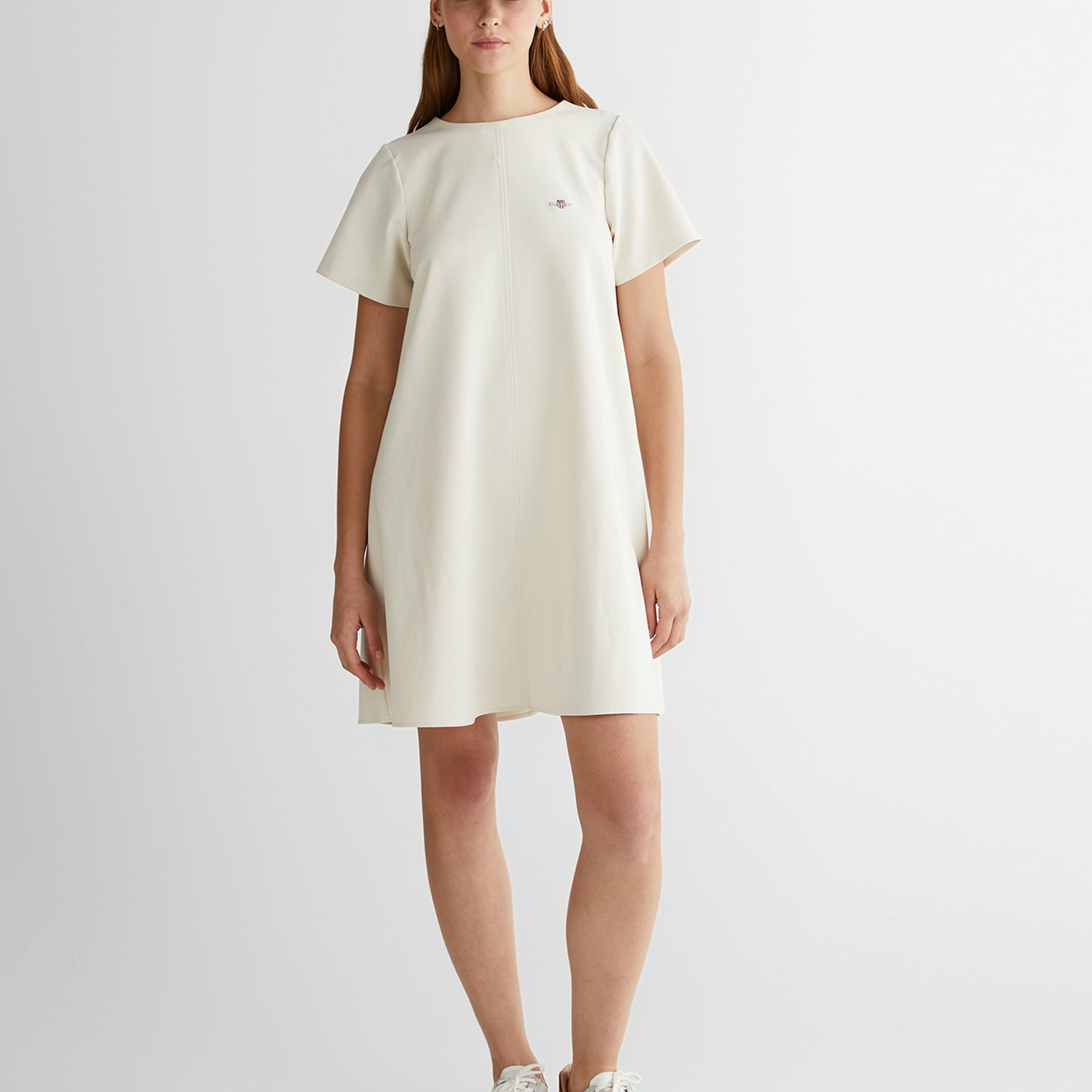 GANT Kadın Krem Bisiklet Yaka Logolu Elbise