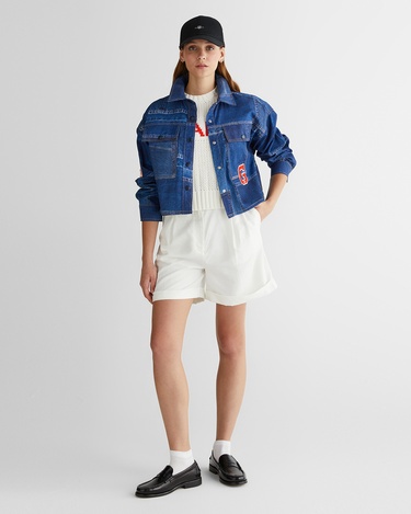  GANT Kadın Mavi Klasik Yaka Logolu Denim Ceket