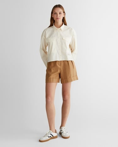  GANT Kadın Krem Klasik Yaka Logolu Gömlek