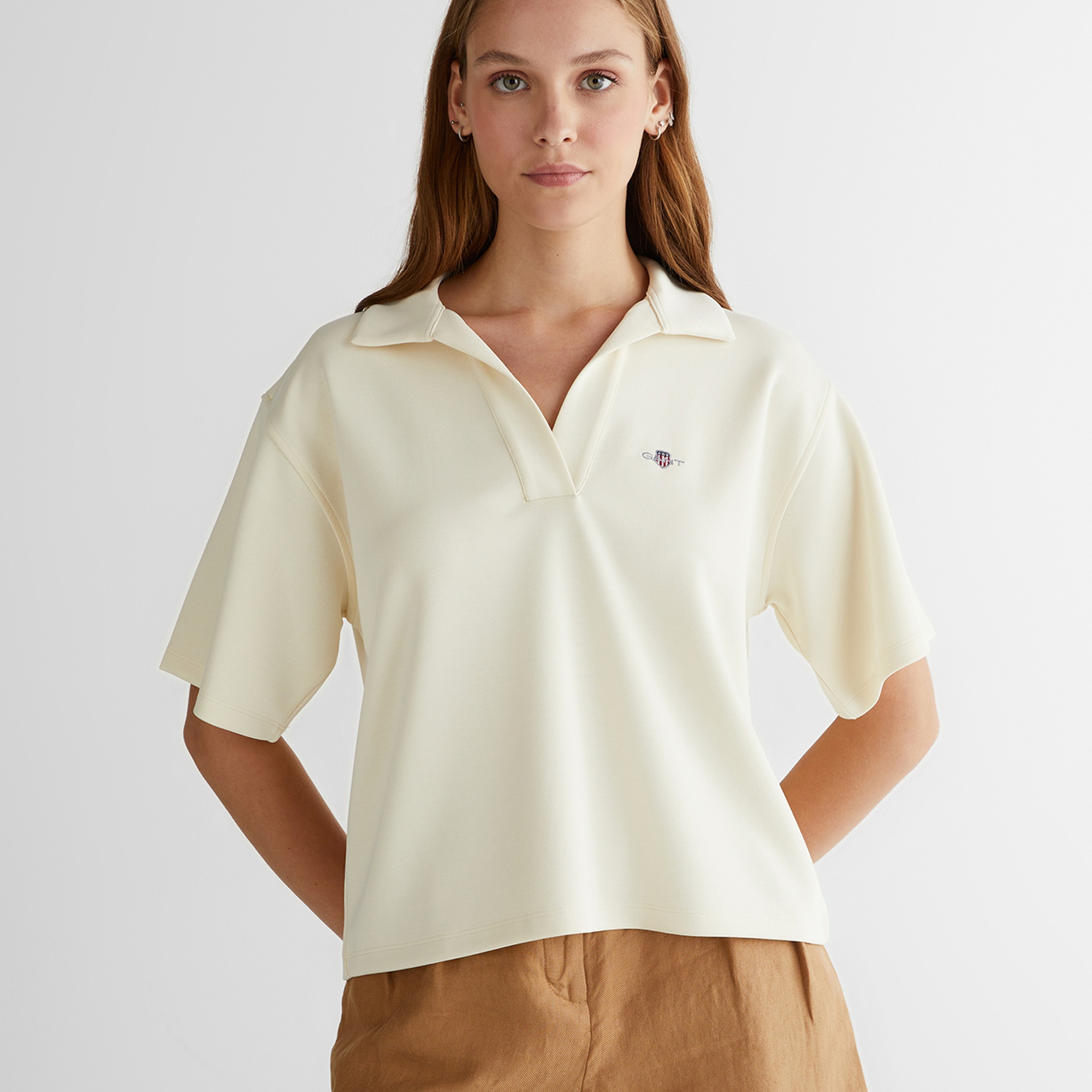 GANT Kadın Krem Logolu Polo