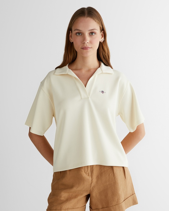  GANT Kadın Krem Logolu Polo