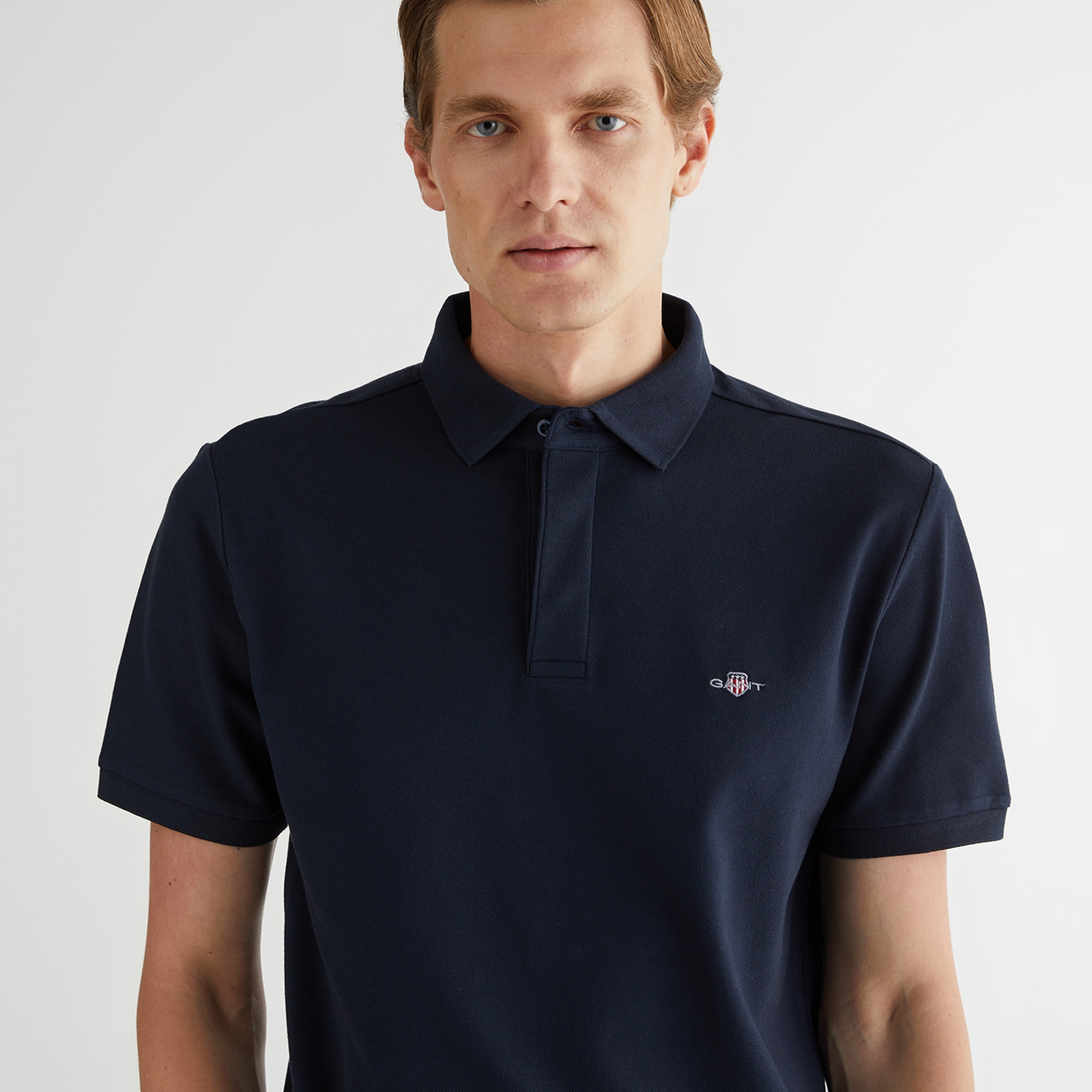 GANT Erkek Lacivert Kısa Kollu Polo