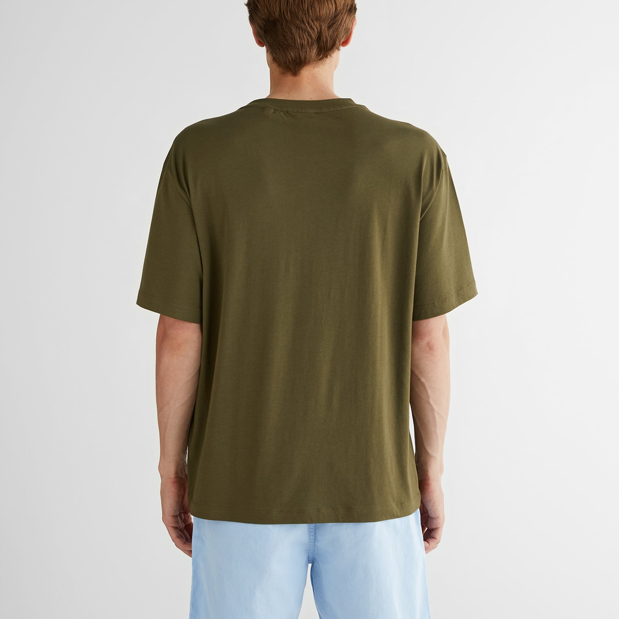 GANT Erkek Yeşil Relaxed Fit Bisiklet Yaka Logolu T-Shirt