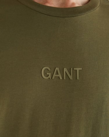  GANT Erkek Yeşil Relaxed Fit Bisiklet Yaka Logolu T-Shirt