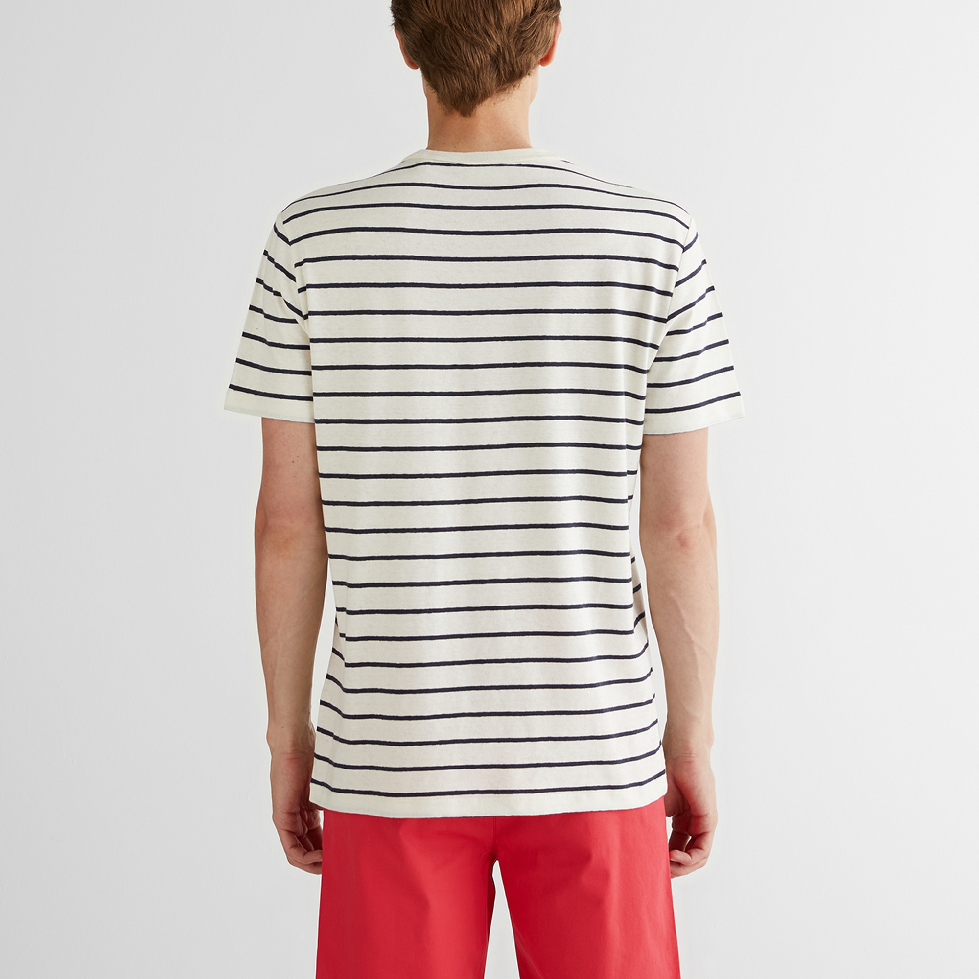 GANT Erkek Krem Regular Fit Bisiklet Yaka Çizgili T-Shirt