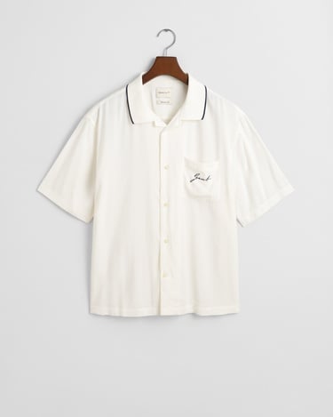  GANT Erkek Krem Relaxed Fit Klasik Yaka Logolu Gömlek