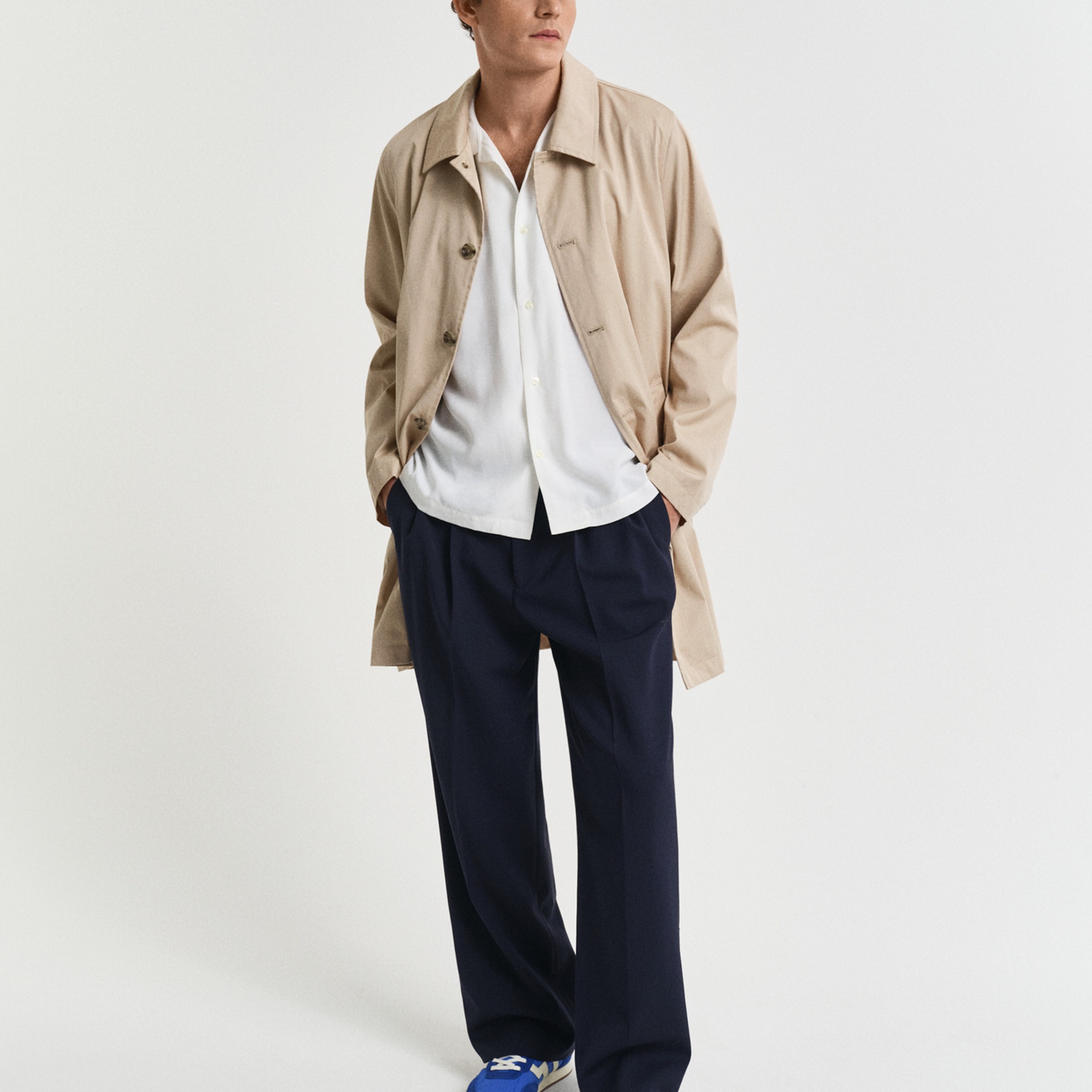 GANT Erkek Krem Relaxed Fit Klasik Yaka Logolu Gömlek