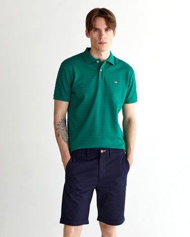  GANT Erkek Yeşil Regular Fit Çizgili Polo