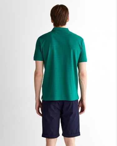  GANT Erkek Yeşil Regular Fit Çizgili Polo