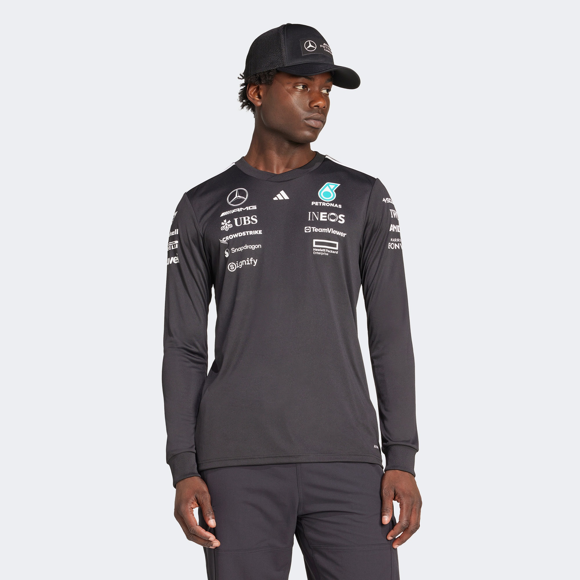 adidas Mercedes Amg Petronas Formula One Team Uzun Kollu Pilot Erkek Siyah Motorsport Forma