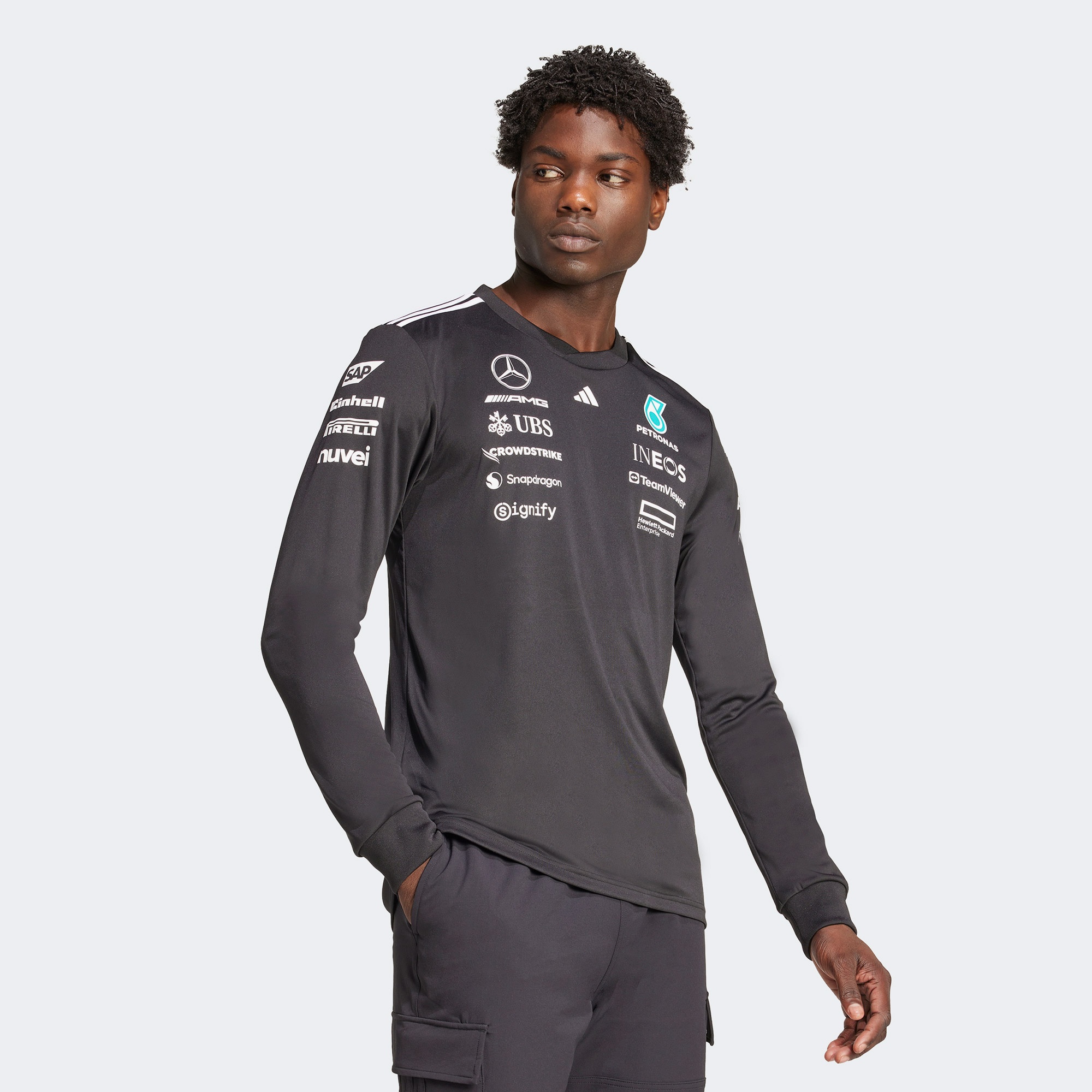 adidas Mercedes Amg Petronas Formula One Team Uzun Kollu Pilot Erkek Siyah Motorsport Forma