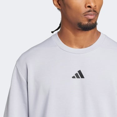  adidas Designed For Training Crew Erkek Gri Antrenman Sweatshirt
