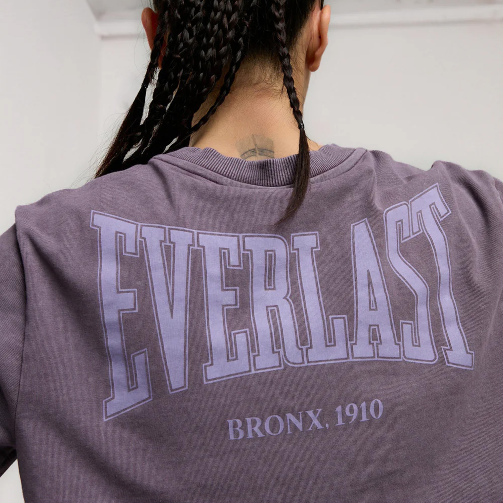 Everlast Bronx 1910 Oversize Kadın Mor Crop T-Shirt