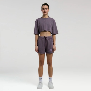  Everlast Bronx 1910 Oversize Kadın Mor Crop T-Shirt