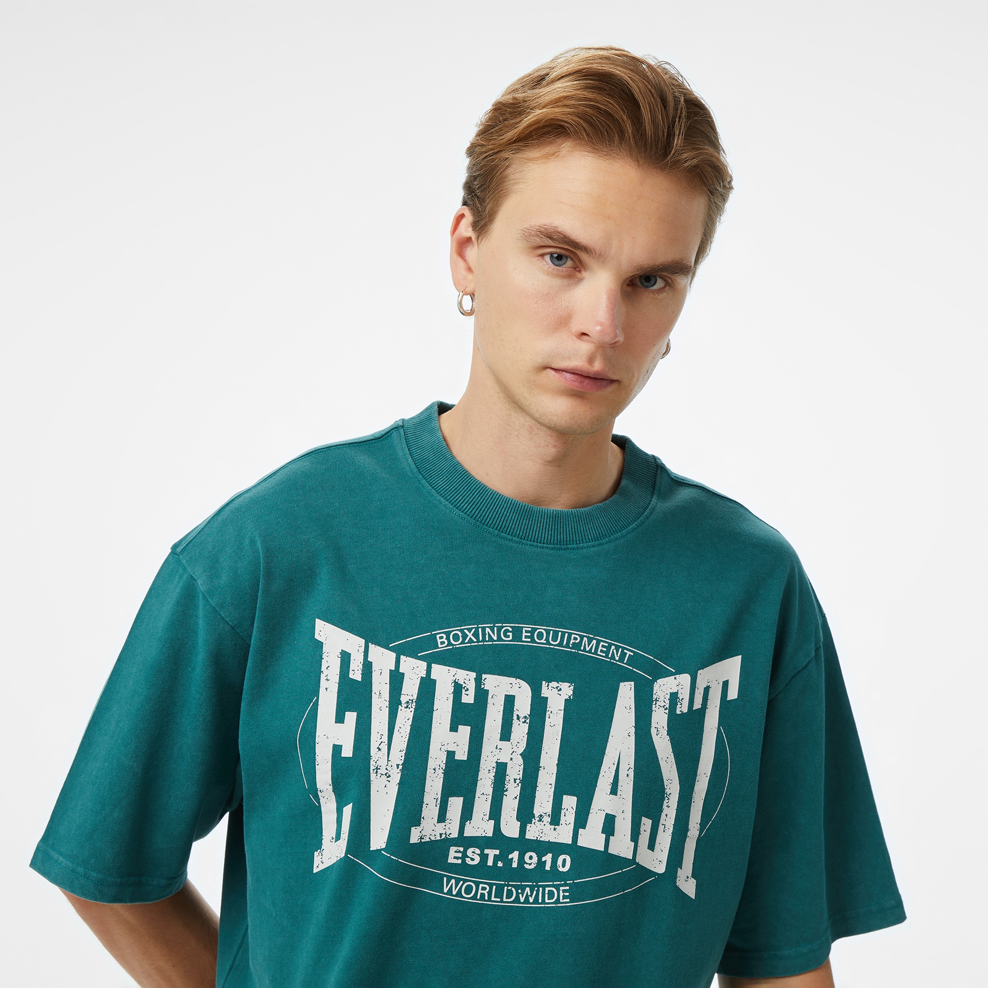Everlast Authentic Boxing Oversize  Erkek Yeşil T-Shirt