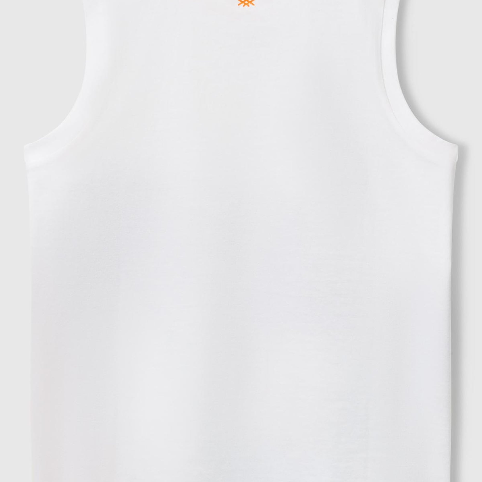 Erkek Çocuk Beyaz Mix Önü Baskılı Arka Yakası Logo Detaylı Kolsuz Atlet