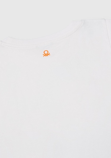  Erkek Çocuk Beyaz Mix Önü Baskılı Arka Yakası Logo Detaylı Kolsuz Atlet