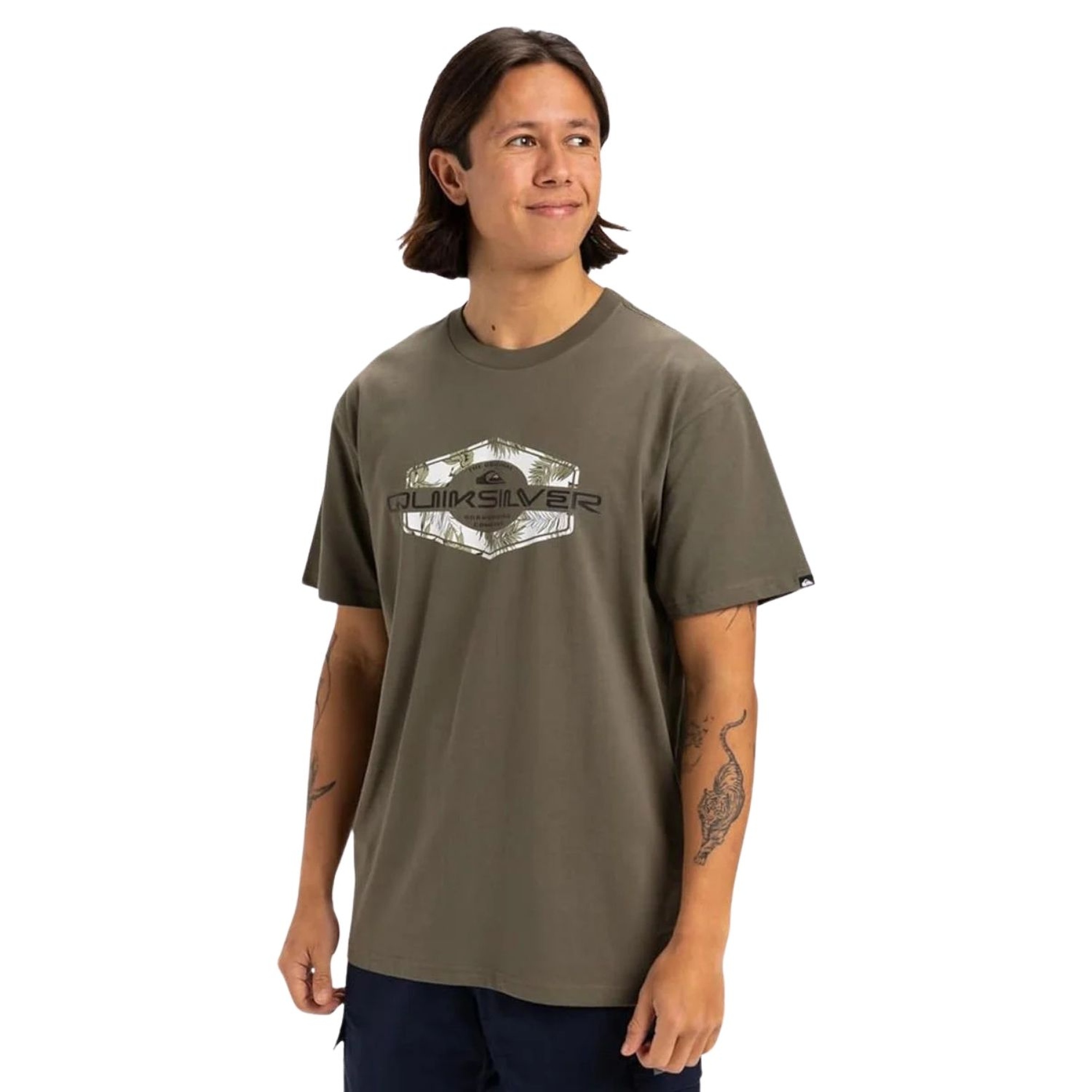 Quiksilver Locked Up Erkek Yeşil Tişört