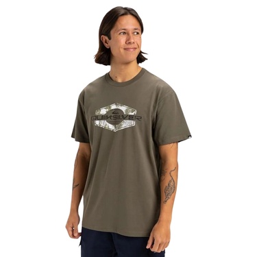  Quiksilver Locked Up Erkek Yeşil Tişört