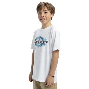  Quiksilver Ev Locked Up Yth Erkek Çocuk Beyaz Tişört