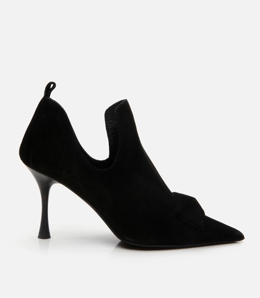  Kadın Deri Siyah Topuklu Bot