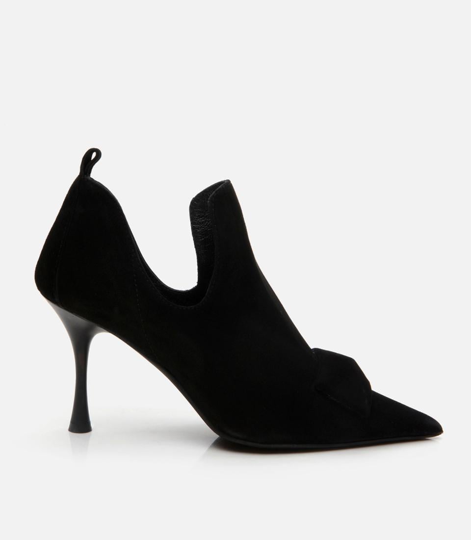  Kadın Deri Siyah Topuklu Bot