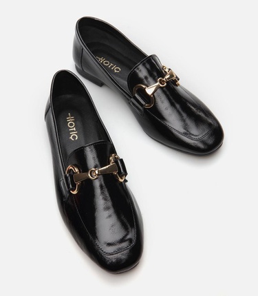  Kadın Deri Siyah Loafer