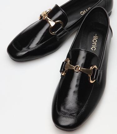  Kadın Deri Siyah Loafer