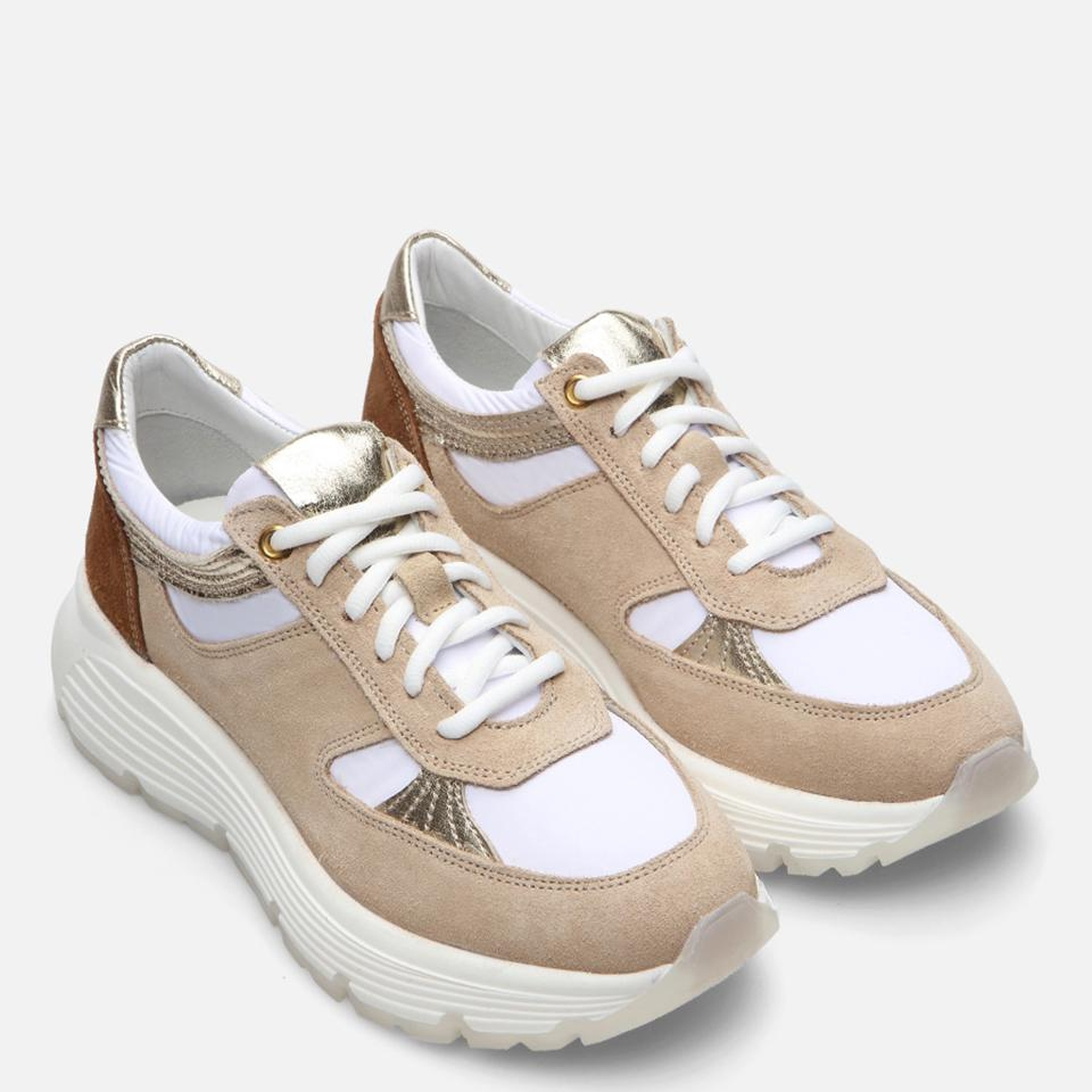 Kadın Deri Bej Spor Ayakkabı