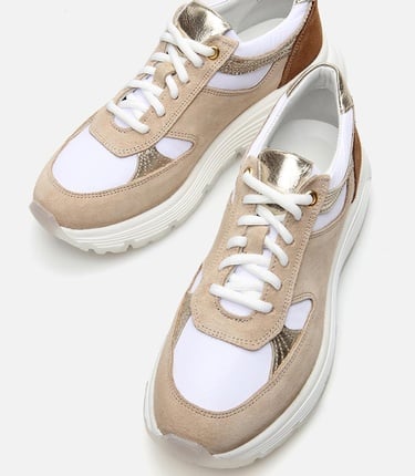  Kadın Deri Bej Spor Ayakkabı