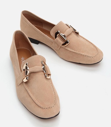  Kadın Deri Vizon Loafer