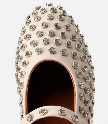  Kadın Bej Taşlı Babet