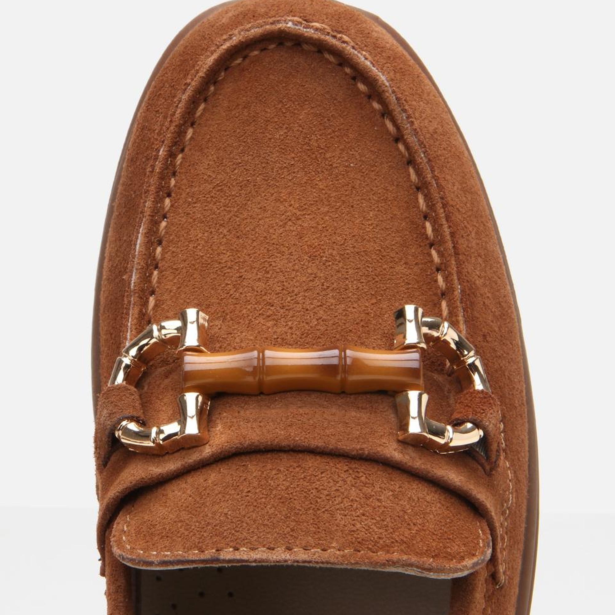 Kadın Süet Deri Taba Tokalı Günlük Loafer