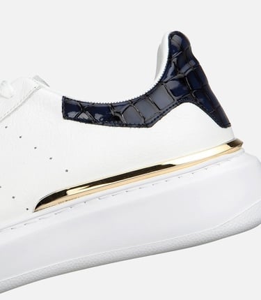  Erkek Deri Beyaz Hafif Tabanlı Spor Ayakkabı