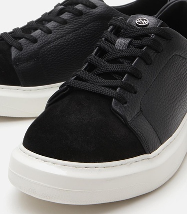  Erkek Süet Deri Siyah Rahat Tabanlı Spor Ayakkabı