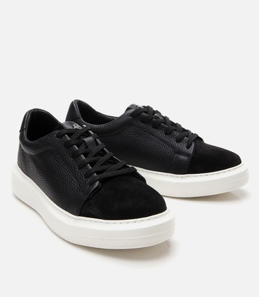  Erkek Süet Deri Siyah Rahat Tabanlı Spor Ayakkabı
