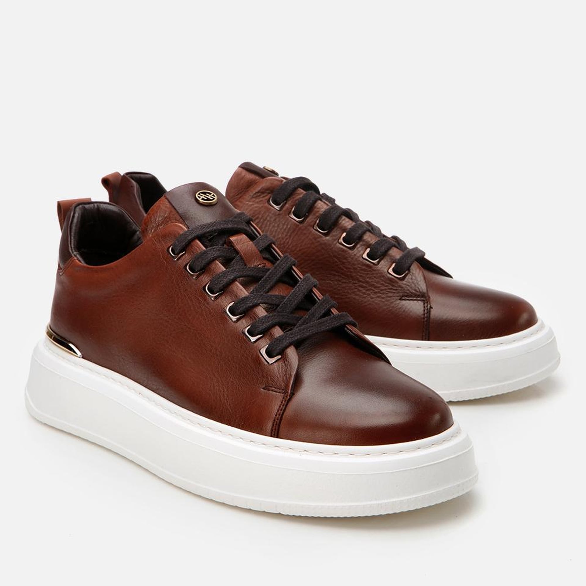 Erkek Deri Kahverengi Hafif Tabanlı Spor Ayakkabı