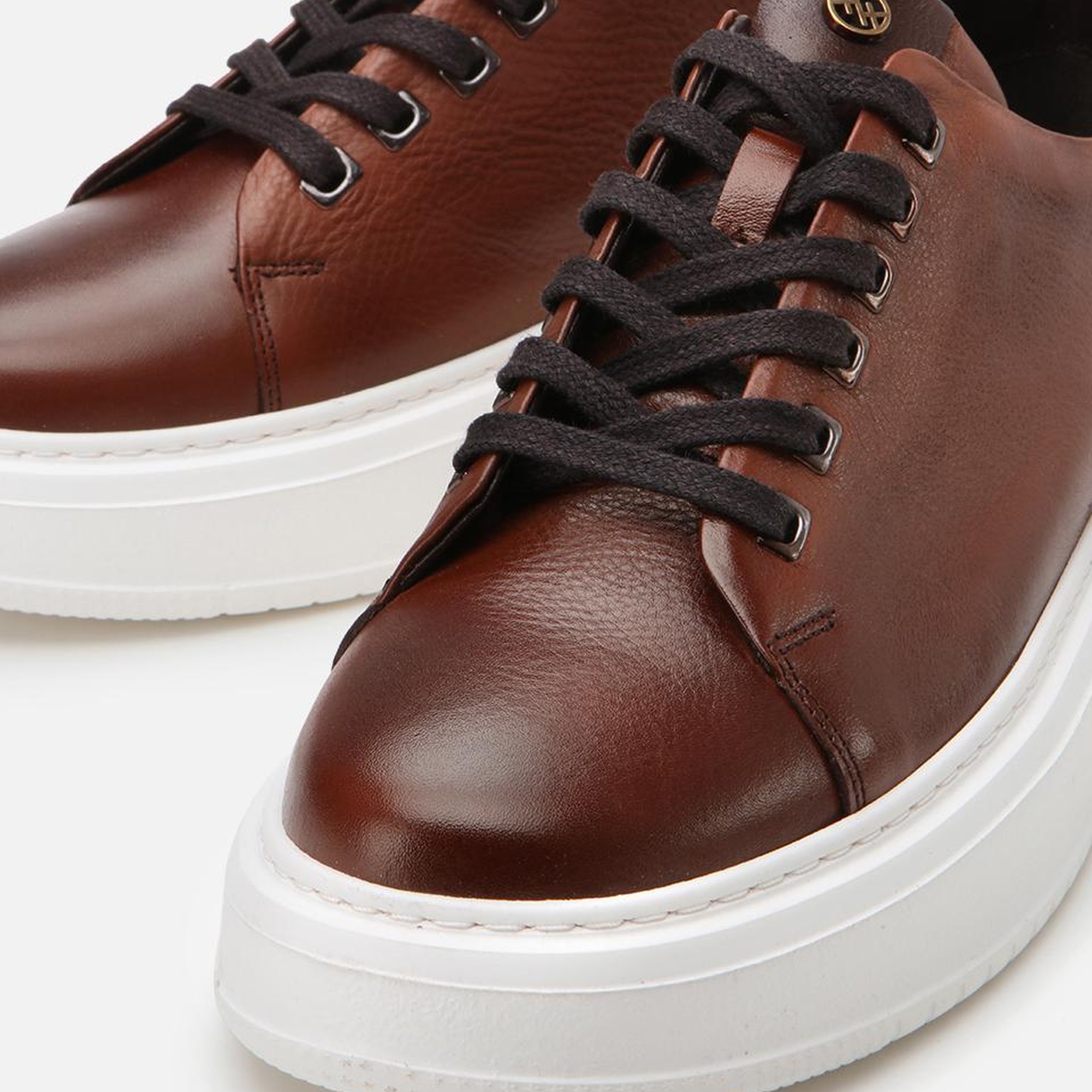 Erkek Deri Kahverengi Hafif Tabanlı Spor Ayakkabı