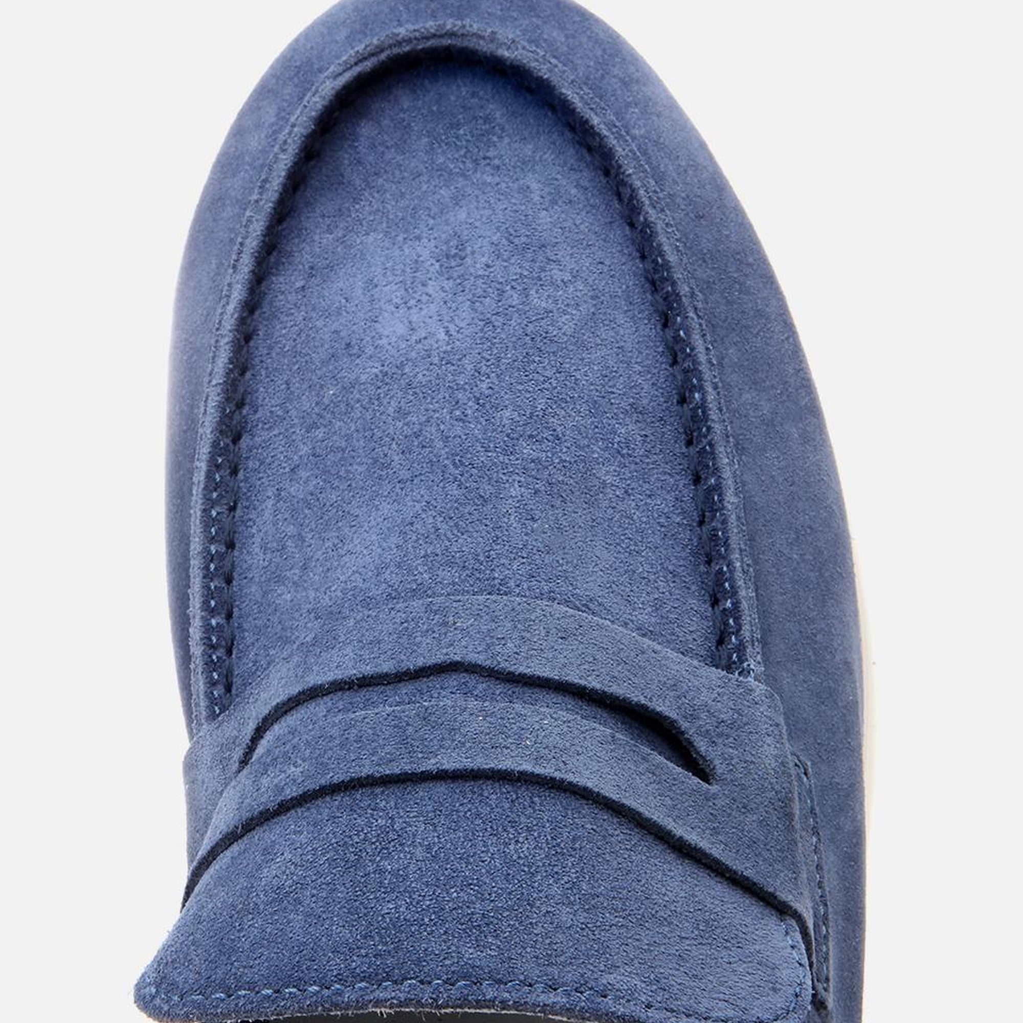 Erkek Süet Deri Mavi Yumuşak Dokulu Loafer