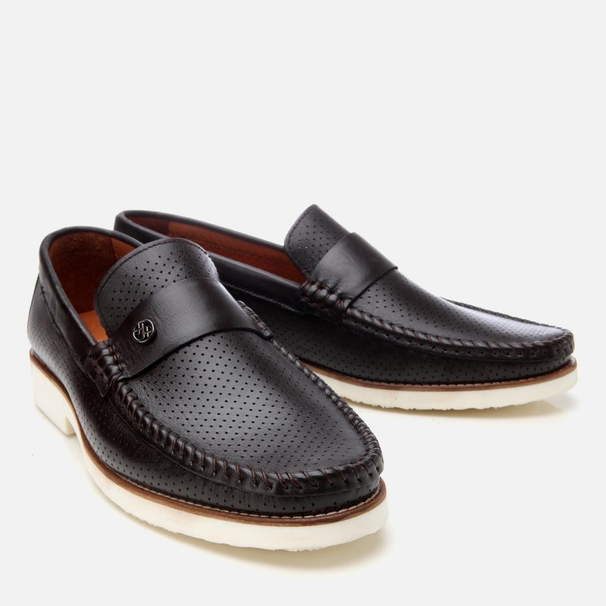 Erkek Deri Kahverengi Hafif Tabanlı Toka Detaylı Loafer