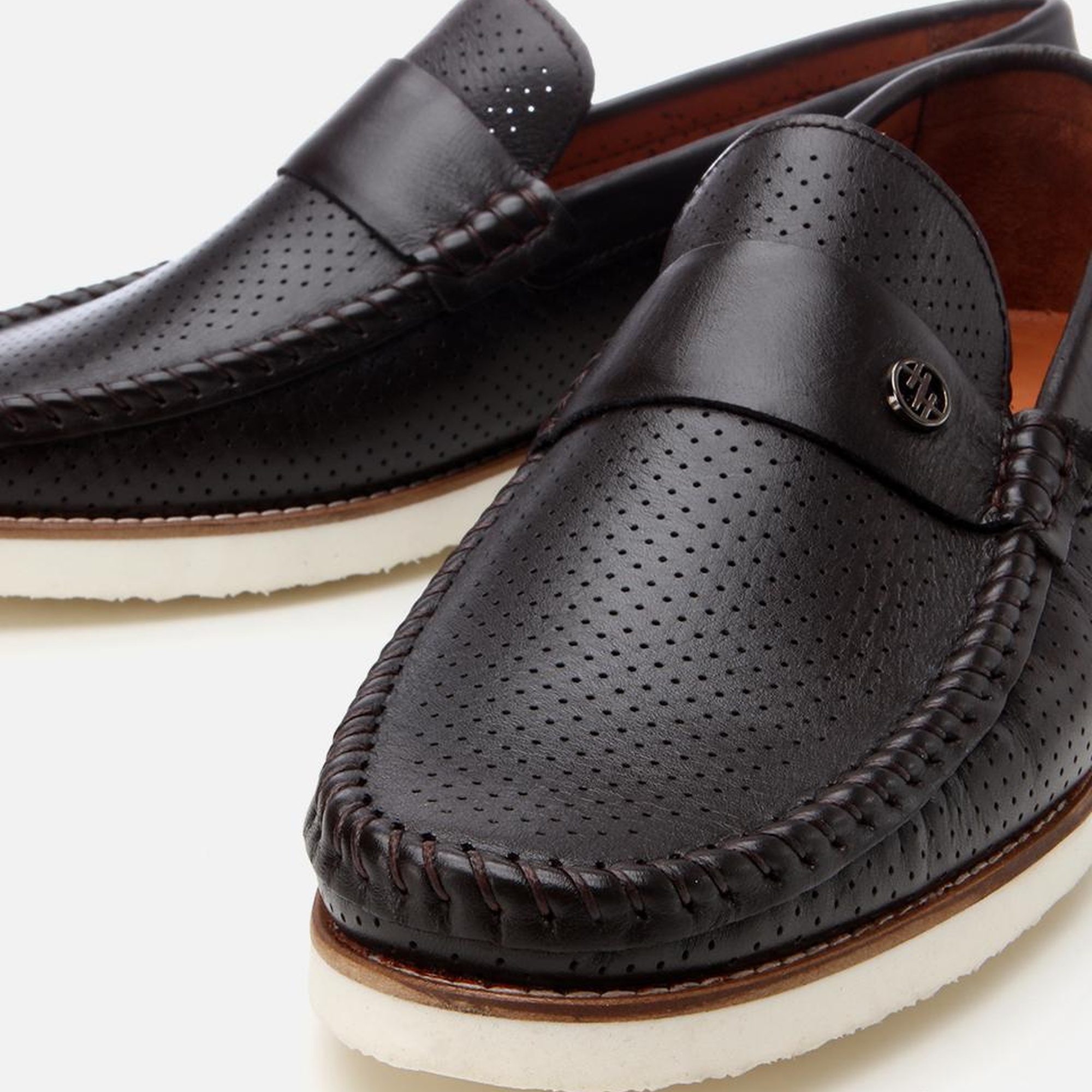 Erkek Deri Kahverengi Hafif Tabanlı Toka Detaylı Loafer