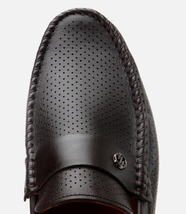  Erkek Deri Kahverengi Hafif Tabanlı Toka Detaylı Loafer