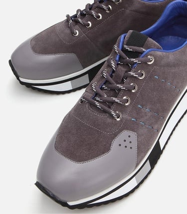  Erkek Deri Gri Spor Ayakkabı