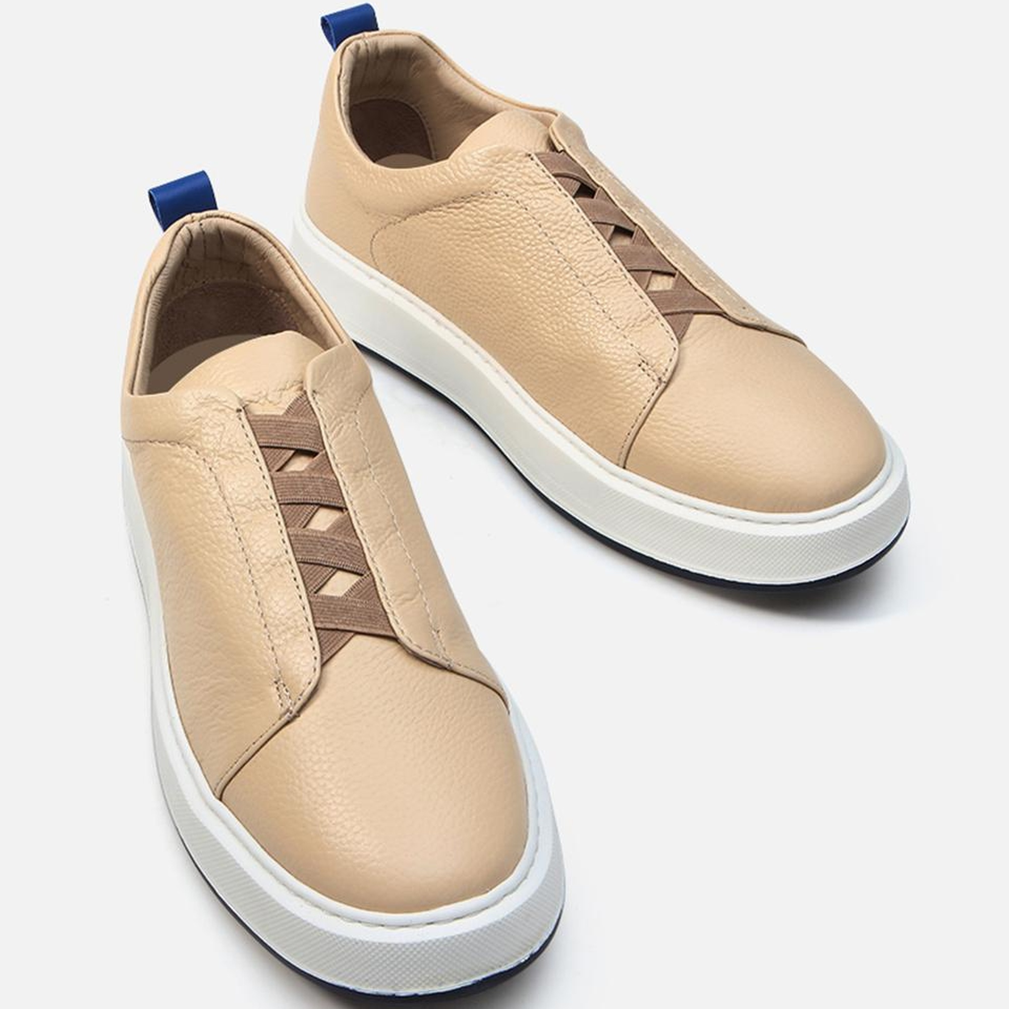 Erkek Deri Bej Günlük Ayakkabı