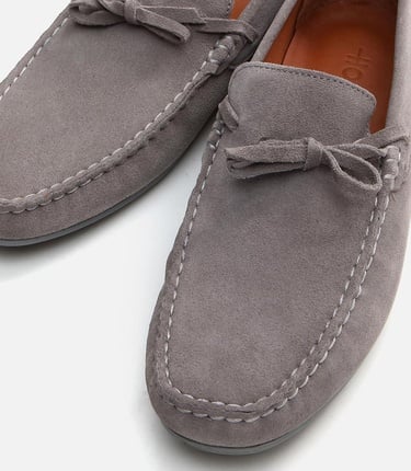  Erkek Deri Gri Loafer