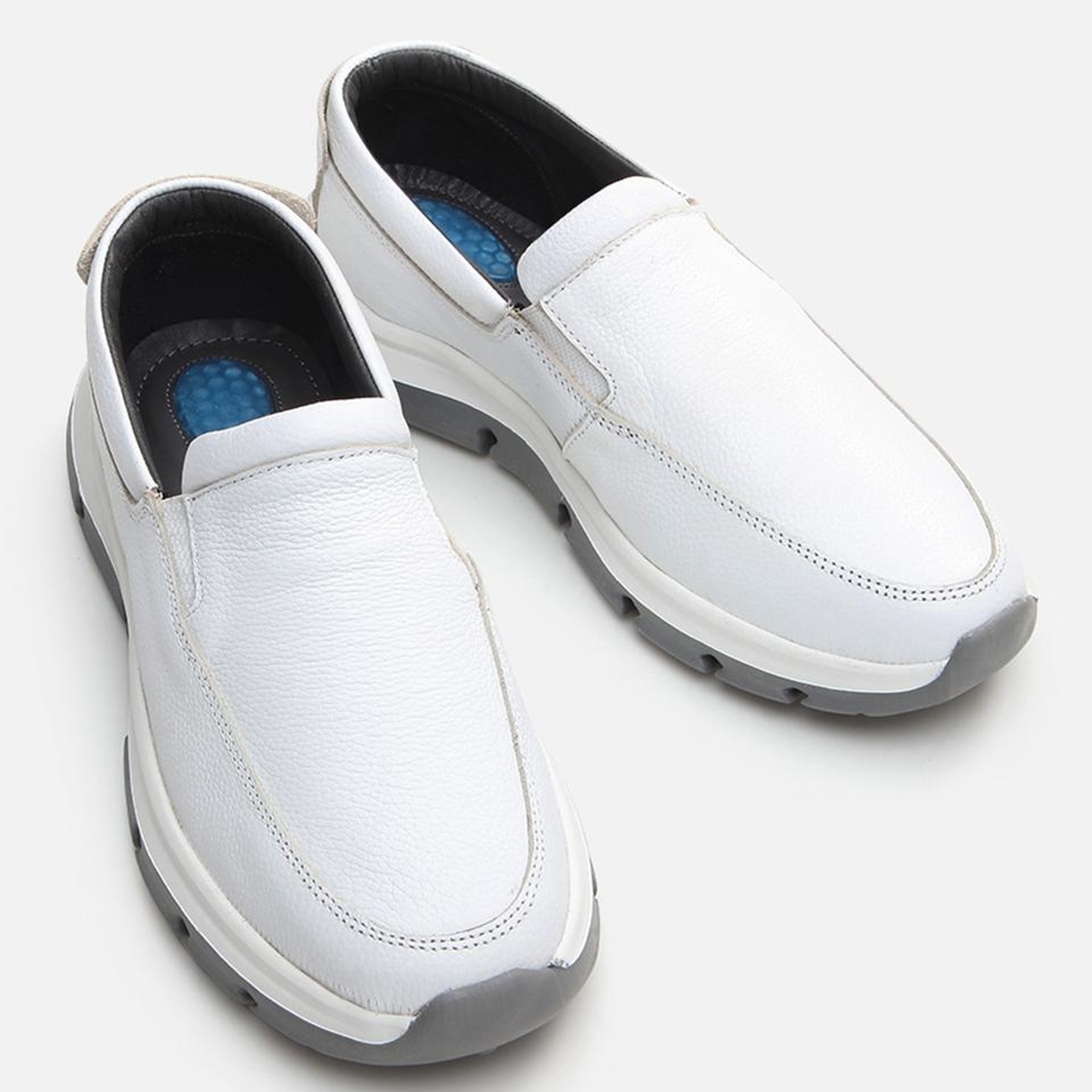 Erkek Deri Beyaz Spor Ayakkabı