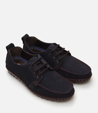  Erkek Deri Lacivert Günlük Ayakkabı