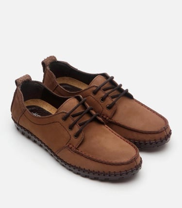  Erkek Deri Kahverengi Günlük Ayakkabı