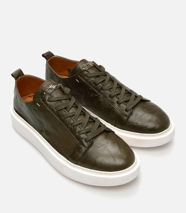  Erkek Deri Haki  Günlük Ayakkabı