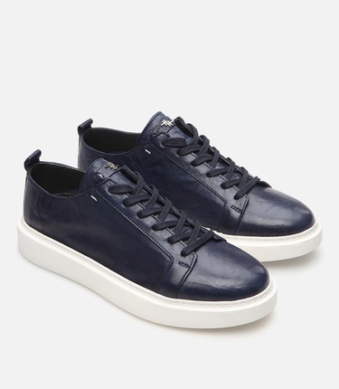  Erkek Deri Lacivert Günlük Ayakkabı